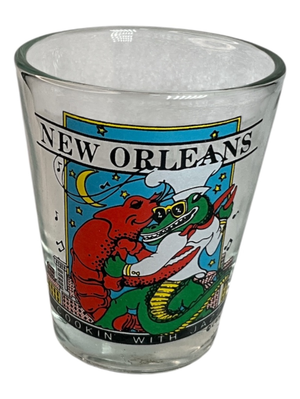 New Orleans Painted Decorated Souvenir Shot Glass Collectible Novelty Design